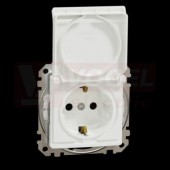 SDD211024 Zásuvka 230V 16A SCHUKO IP44, bílá, bezšroubové svorky