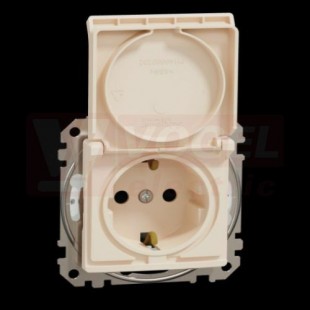 SDD212024 Zásuvka 230V 16A SCHUKO IP44, béžová, bezšroubové svorky