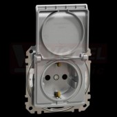 SDD213024 Zásuvka 230V 16A SCHUKO IP44, Aluminium, bezšroubové svorky
