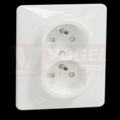 SDD311211C Zásuvka dvojnásobná 230V 16A, Bílá, šroubové svorky