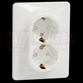 SDD311221 Zásuvka dvojnásobná 230V 16A SCHUKO, Bílá, šroubové svorky