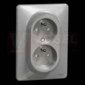 SDD313211C Zásuvka dvojnásobná 230V 16A, Aluminium, šroubové svorky