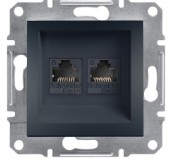 EPH4800171 Zásuvka datová 2xRJ45, kat.6 UTP, antracit, bez rámečku