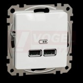 SDD111401 Dvojitá USB A+A nabíječka 2.1A, bílá, šroubové svorky