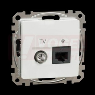 SDD111469T Datová zásuvka RJ45 kat.6 UTP+TV individuální, bílá, zářezové svorky