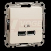 SDD112401 Dvojitá USB A+A nabíječka 2.1A, béžová, šrouby