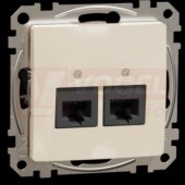 SDD112462 Datová zásuvka 2xRJ45 kat. 6 UTP, béžová, zářezové svorky