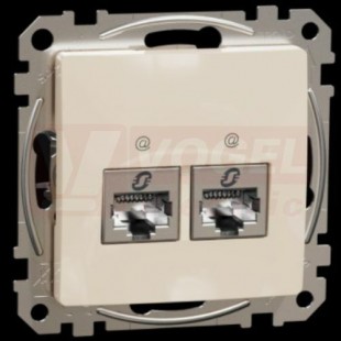 SDD112462S Datová zásuvka 2xRJ45 kat. 6 STP, béžová, zářezové svorky