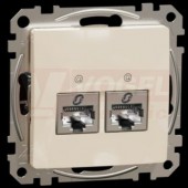 SDD112462S Datová zásuvka 2xRJ45 kat. 6 STP, béžová, zářezové svorky
