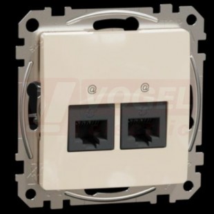 SDD112467 Datová zásuvka 2xRJ45 kat. 6A UTP, béžová, zářezové svorky