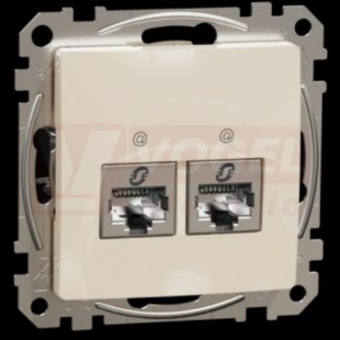 SDD112467S Datová zásuvka 2xRJ45 kat. 6A STP, béžová, zářezové svorky