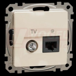 SDD112469T Datová zásuvka RJ45 kat.6 UTP+TV individuální, béžová, zářezové svorky
