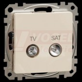 SDD112474S TV SAT zásuvka průběžná 7dB, béžová, šroubové svorky