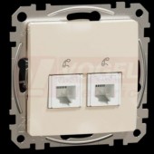SDD112492 Telefonní zásuvka 2xRJ11, béžová, zářezové svorky