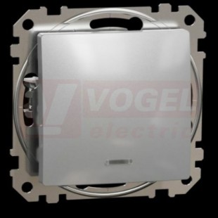 SDD113101L Spínač jednopólový ř.1So orientační kontrolka, Aluminium, bezšroubové svorky