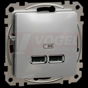 SDD113401 Dvojitá USB A+A nabíječka 2.1A, Aluminium, šrouby
