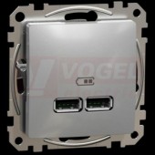 SDD113401 Dvojitá USB A+A nabíječka 2.1A, Aluminium, šrouby