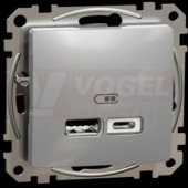 SDD113402 Dvojitá USB A+C nabíječka 2.4A, Aluminium, šrouby