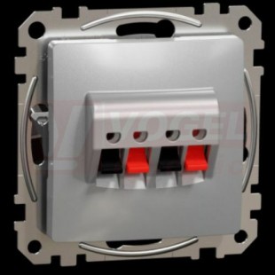 SDD113411 Zásuvka reproduktorová dvojitá, Aluminium, šroubové svorky