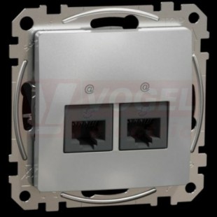 SDD113462 Datová zásuvka 2xRJ45 kat. 6 UTP, Aluminium,  zářezové svorky