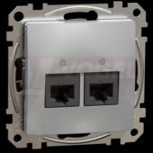 SDD113462 Datová zásuvka 2xRJ45 kat. 6 UTP, Aluminium,  zářezové svorky