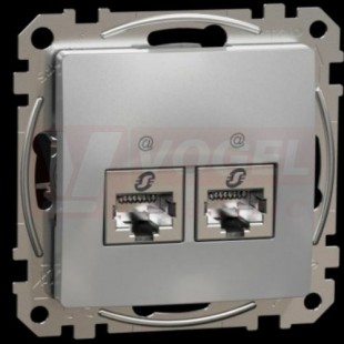 SDD113462S Datová zásuvka 2xRJ45 kat. 6 STP, Aluminium,  zářezové svorky