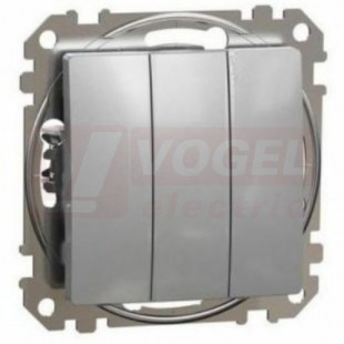 SDD113103 Spínač trojnásobný ř.1+1+1, Aluminium, šroubové svorky