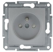 EPH2800261 Zásuvka 2P+PE, clonky, alu, bez rámečku