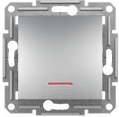 EPH1500161 Přepínač střídavý s orientační kontrolkou ř.6, bezšroubový, alu
