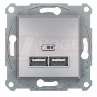 EPH2700261 2xUSB nabíjecí konektor 2.1A, alu, bez rámečku