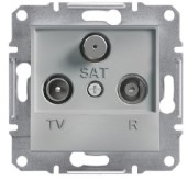 EPH3500261 Zásuvka TV-R-SAT, průběžná, alu, bez rámečku