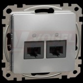 SDD113467 Datová zásuvka 2xRJ45 kat. 6A UTP, Aluminium,  zářezové svorky