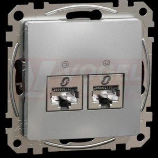 SDD113467S Datová zásuvka 2xRJ45 kat. 6A STP, Aluminium,  zářezové svorky