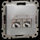 SDD113467S Datová zásuvka 2xRJ45 kat. 6A STP, Aluminium,  zářezové svorky