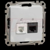 SDD113468 Datová zásuvka RJ45 kat.6 UTP + telefonní RJ11, Aluminium,  zářezové svorky