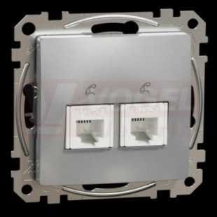 SDD113492 Telefonní zásuvka 2xRJ11, Aluminium, zářezové svorky