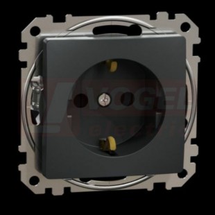 SDD114022 Zásuvka 230V 16A SCHUKO, Antracit, bezšroubové svorky