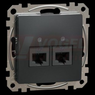 SDD114452 Datová zásuvka 2xRJ45 kat. 5e UTP, Antracit, zářezové svorky
