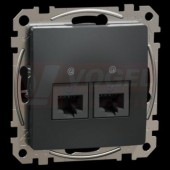 SDD114452 Datová zásuvka 2xRJ45 kat. 5e UTP, Antracit, zářezové svorky