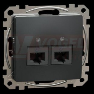 SDD114462 Datová zásuvka 2xRJ45 kat. 6 UTP, Antracit, zářezové svorky
