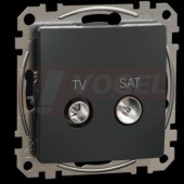 SDD114474S TV SAT zásuvka průběžná 7dB, Antracit, šroubové svorky