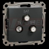 SDD114481S TV-SAT-SAT zásuvka koncová 4dB, Antracit, šroubové svorky