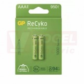 Baterie  1,20 V R03 mikro NiMH 1000mAh GP ReCyKo HR03 dobíjecí. blistr/2ks, (950mAh)