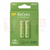 Baterie  1,20 V R6 tužková NiMH 2700mAh GP ReCyKo HR6 dobíjecí, blistr/2ks (2600mAh) VÝROBA UKONČENA