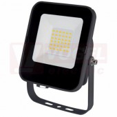 Svítidlo LED reflektorové  20W (ALFA SMD 20W CW), černé, 2000lm, 6000K studená bílá, IP65, IK07, úhel vyzař. 120°, živ. 25000h, tělo lakovaný hliník, difuzor tvrzené sklo, 90x120x35mm, připoj. do svorkovnice, max. 3x1,5mm2 (GXLR032)