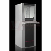 PC5366.250 skříň počítačová švh 600x1600x636mm, IP55, ocelový plech, s prosklenými dveřmi nahoře, zásuvkou pro klávesnici a přístrojovou policí, pultová představba (klávesnice max. velikost 540x40x175mm)