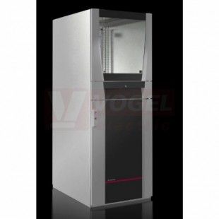 PC5368.050 Skříň pro počítačové systémy, švh 600x1600x836mm, s prosklenými dveřmi nahoře, zásuvkou pro klávesnici a přístrojovou policí