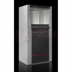 PC5386.050 Skříň pro počítačové systémy, švh 800x1600x636mm,s prosklenými dveřmi nahoře, zásuvkou pro klávesnici a přístrojovou policí (max. vel.klávesnice 480x70x260mm)