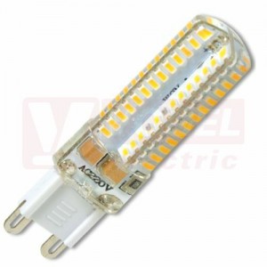 Žárovka LED G9  230VAC  4,5W (LED4,5W-G9/4200) trubková baňka čirá, 370lm, 4200K bílá, 104x SMD3014, živ. 50 000h, rozměr 6,2 x pr.1,7cm