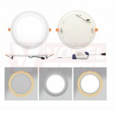 Svítidlo LED přisazené   6W+3W (LED-DUO-R6W) dvoubarevný kruh, 400+80lm, 2700/4000K, vyzař.úhel 140°, živ. 30 000h., IP20, plast/hliník, pr.14,5x 2,5cm